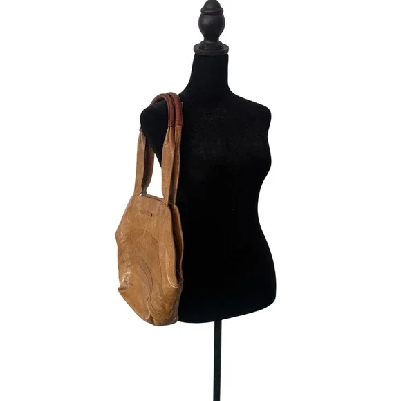 Limon Piel Handmade Colombia Brown Leather Asymmetric Hobo Shoulder Bag Unique - Picture 2 of 16